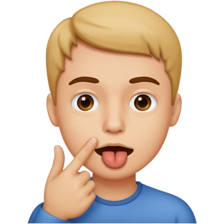 Finger in mouth emoji