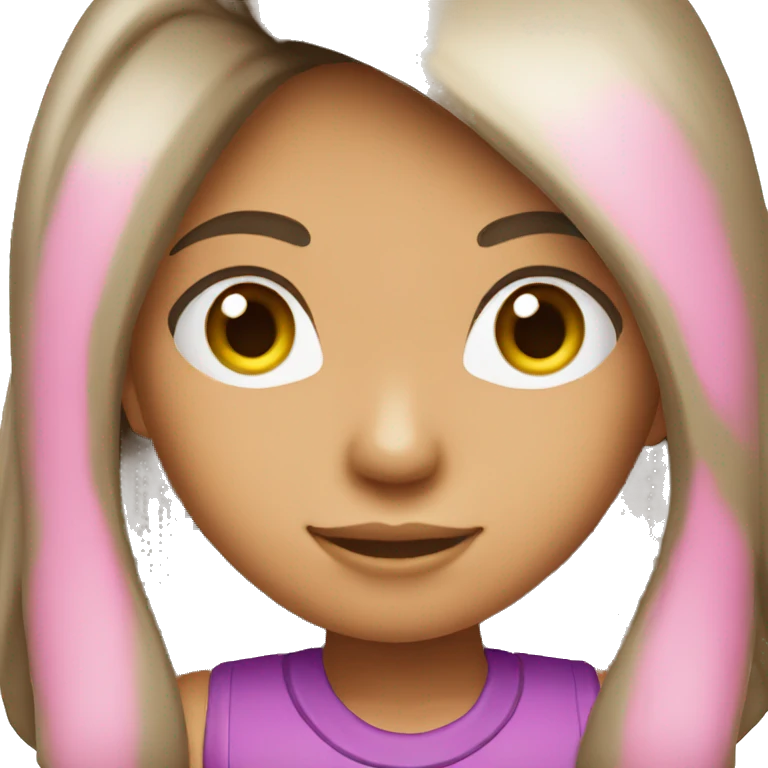 dark haired lightskin girl long hair  playing pink nintendo ds emoji