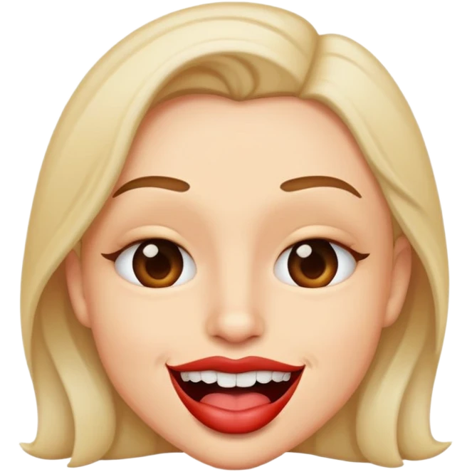 Lip biting while Smerking   emoji