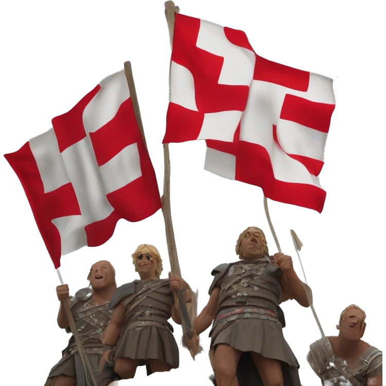 Drapeau de la sardaigne croix rouge et les 4 monsieurs emoji
