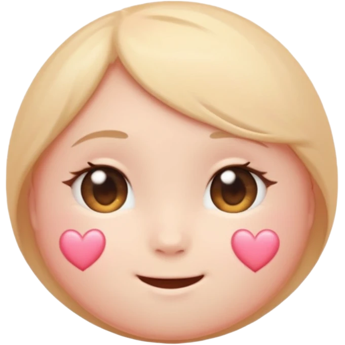 “Soft pastel cute round emoji, gentle blush, shy sparkling eyes looking down, small trembling smile, tiny hidden heart, subtle glow, warm romantic vibe, glossy, adorable, high-quality.” emoji