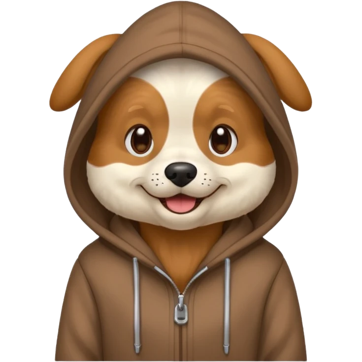 Dog wearing a hoodie emoji