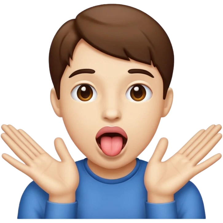Tongue out with hands like opening  emoji