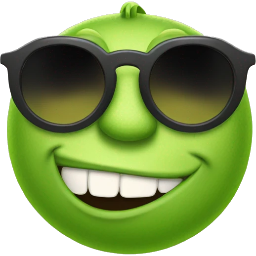 Mike Wazowski with sun glasses emoji