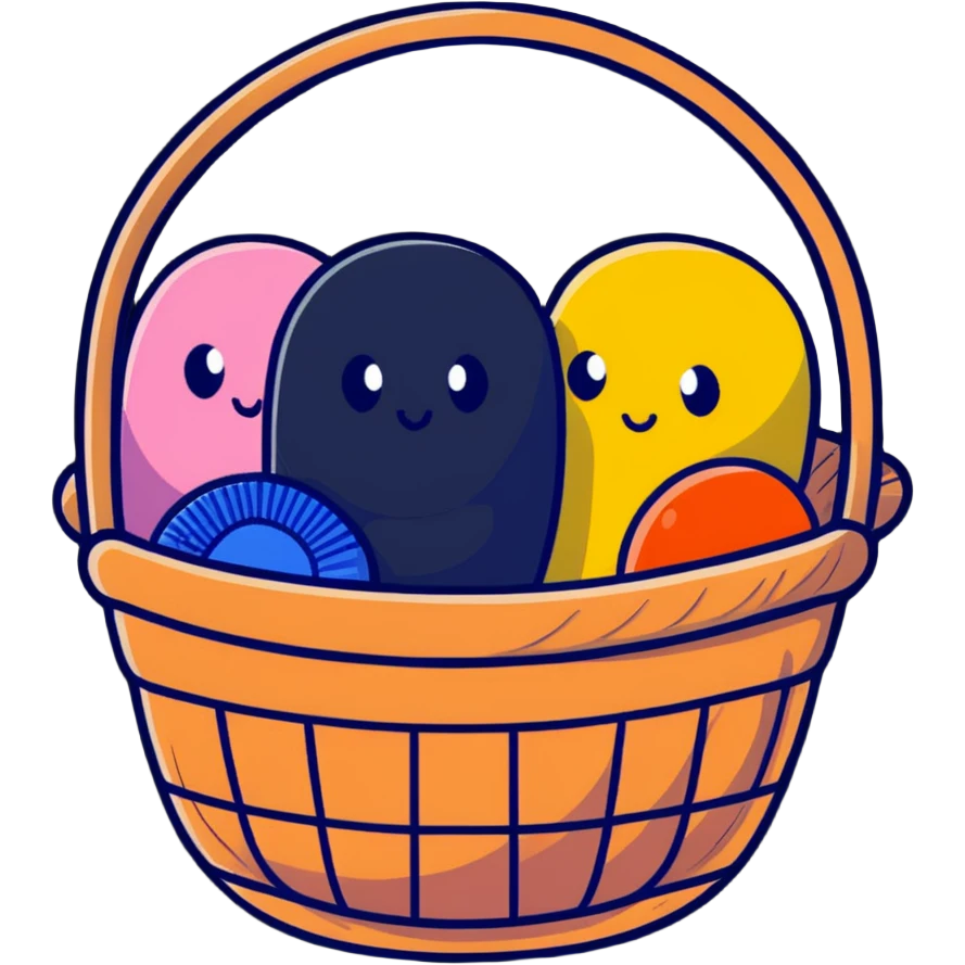 colorful embroidery threads in a basket emoji