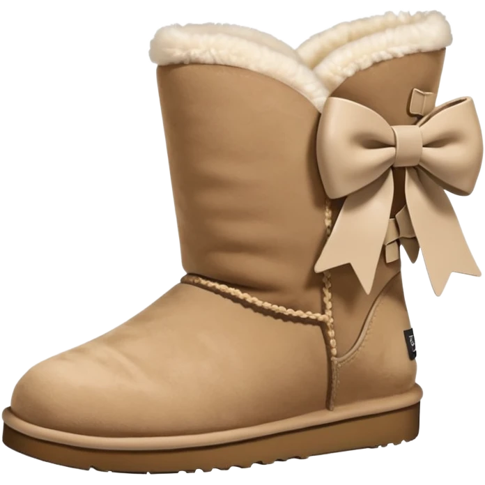 ugg boots that are ankle hight with a cheat bow on the back emoji