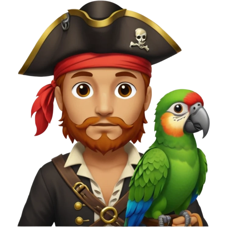 pirate and parrot emoji