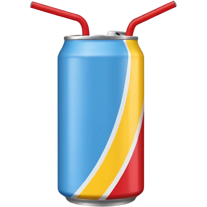 drink can blue red yellow Surfside single straw emoji