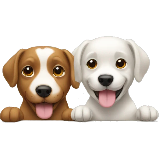 Two dogs playing wee emoji