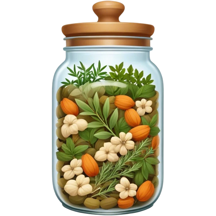 jar of dried mixed herbs for cooking emoji