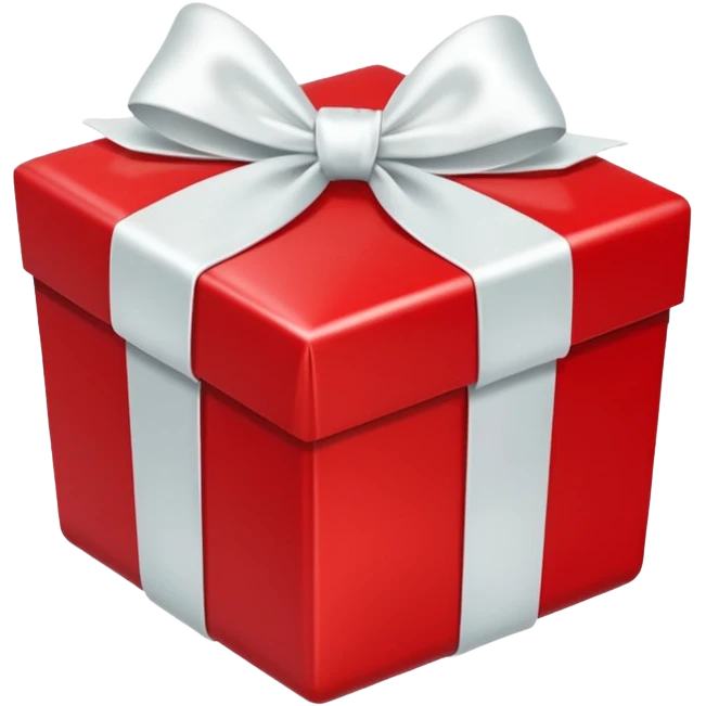 red gift box with white bow emoji