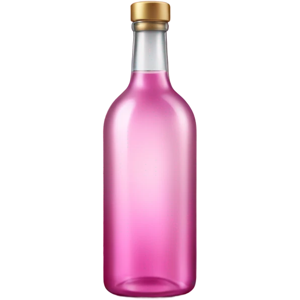 Realistic isolated Pink metallic and clear vodka Bottle.
  emoji