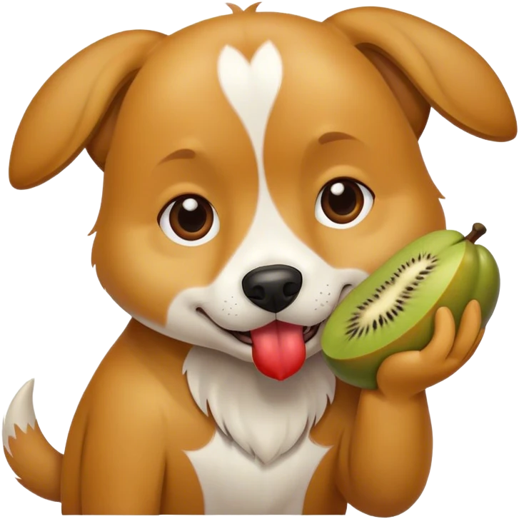 dog eating fruit emoji