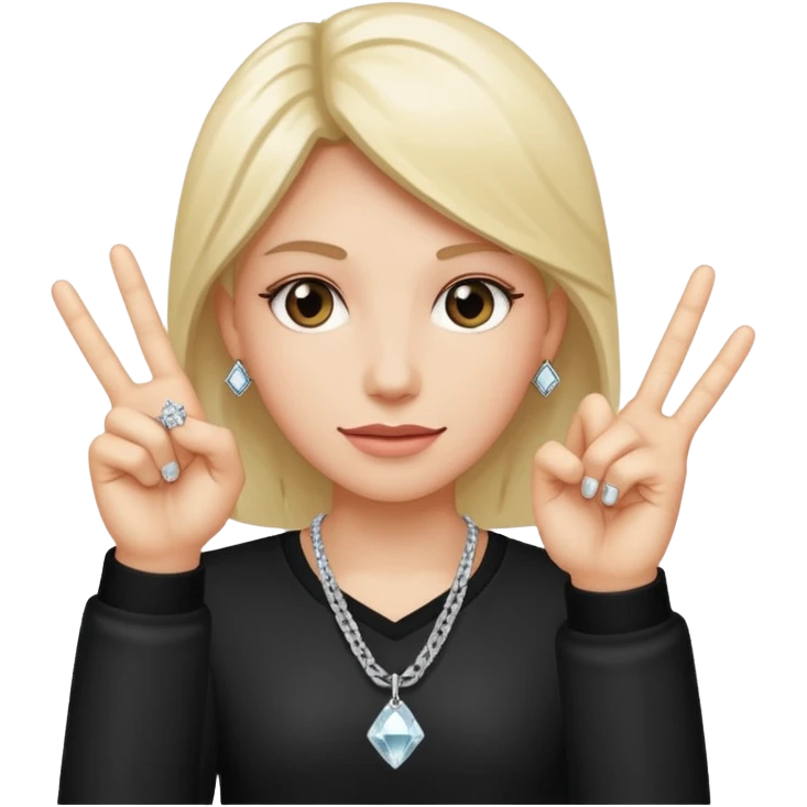 Rock out fingers with diamond ring emoji