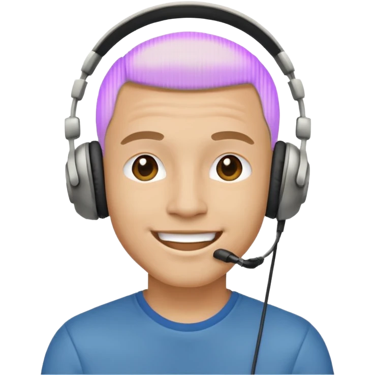 Happy man with headphones emoji