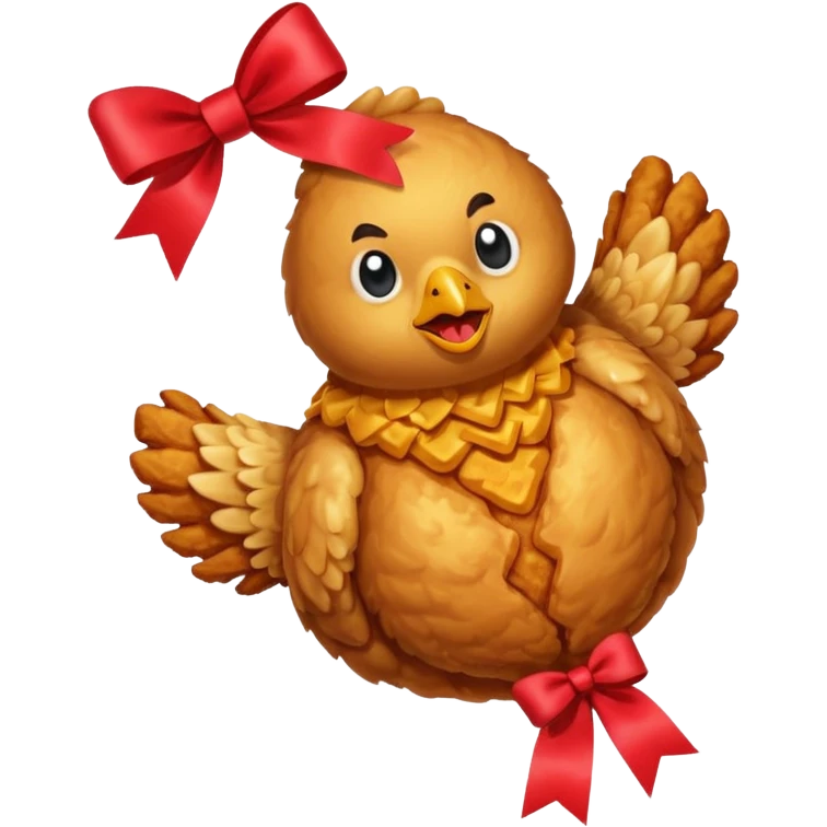 fried chicken tie up the ribbon emoji