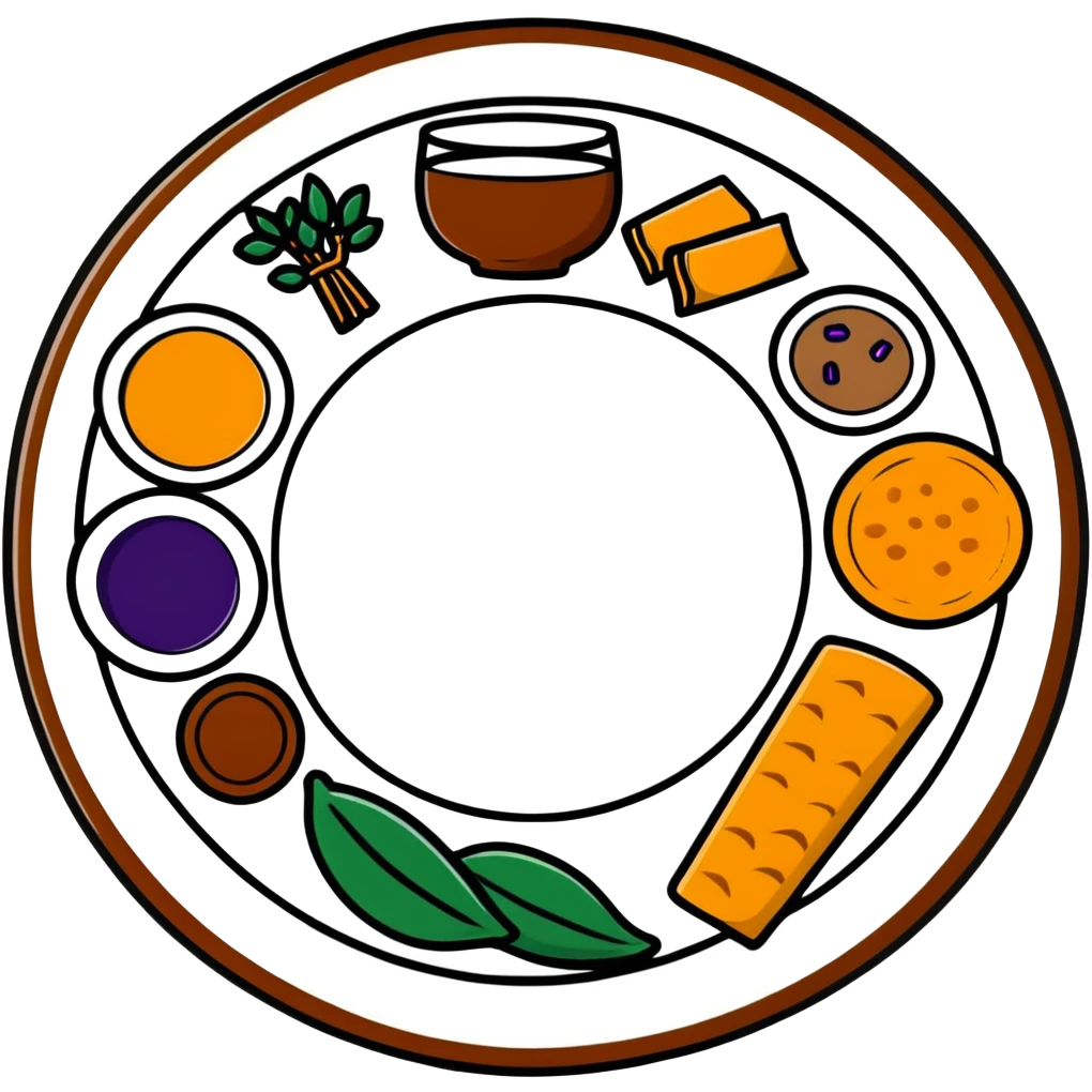 Passover seder plate with symbolic foods emoji