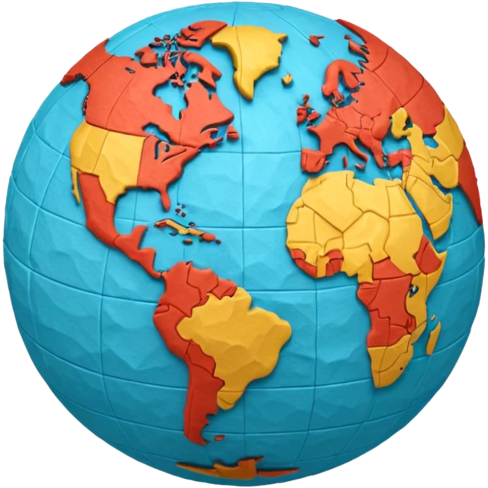 Papier-Mâché Globe with paper only globe emoji