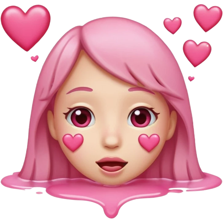 
A drooling, love-struck face emoji with floating pink hearts emoji