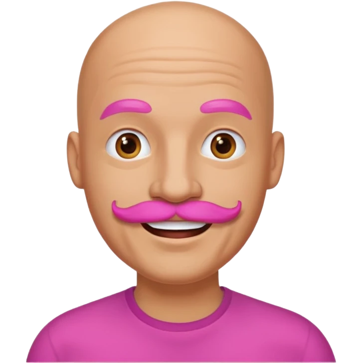 bald man with pink mustache emoji