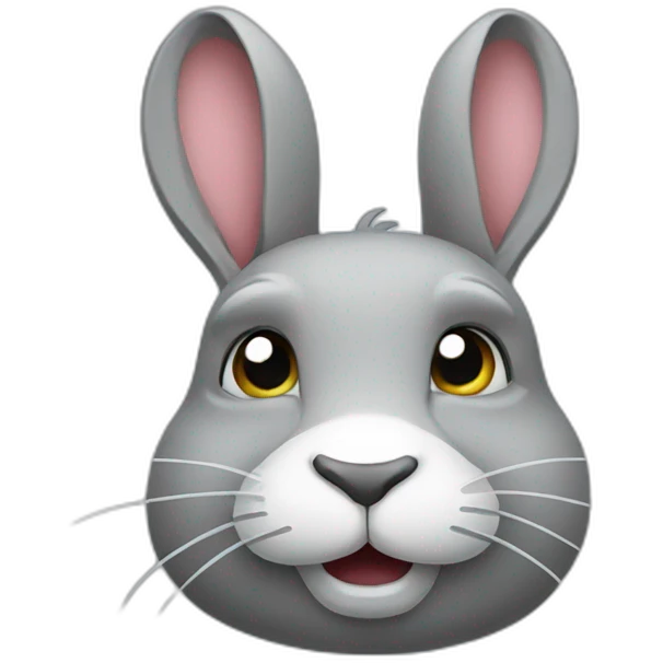a smoking grey rabbit emoji