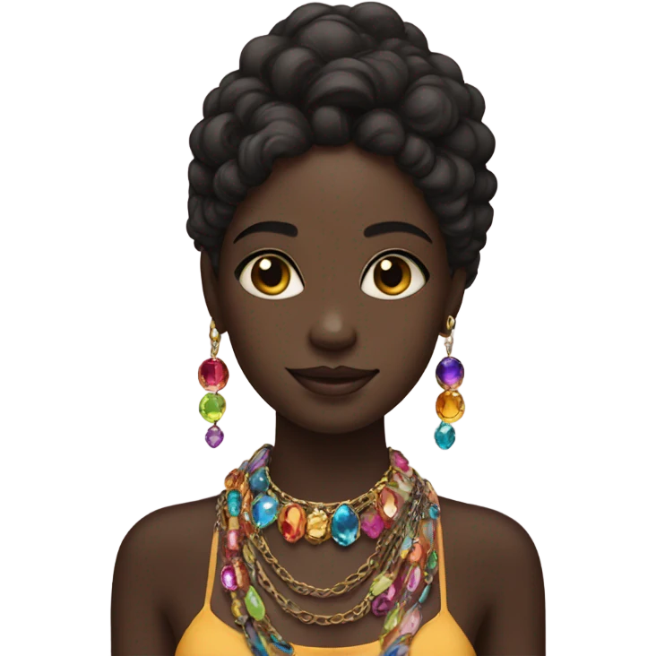 dark-skinned girl with jewelry emoji