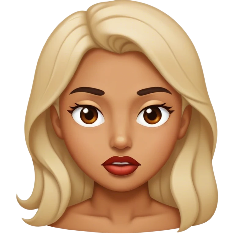 Side eye biting lips emoji
