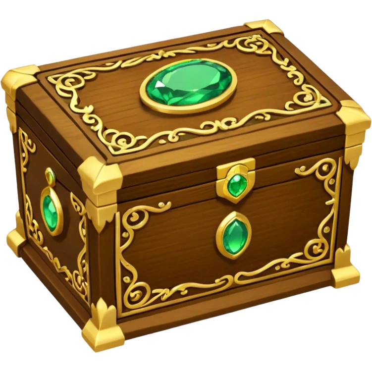 tresure box with motifs with green gem emoji