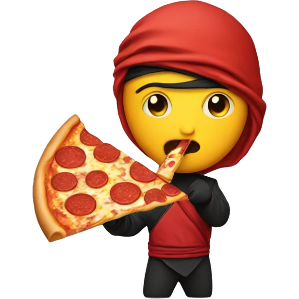 Ninja eating pizza emoji