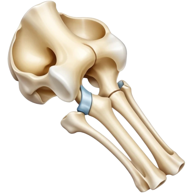knee bone, patella bone, anatomical knee joint bones emoji