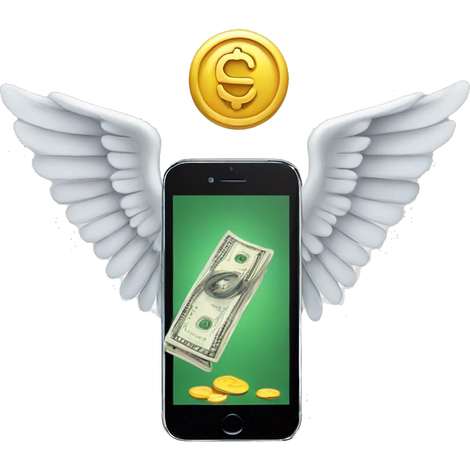 phone with money with wings emoji