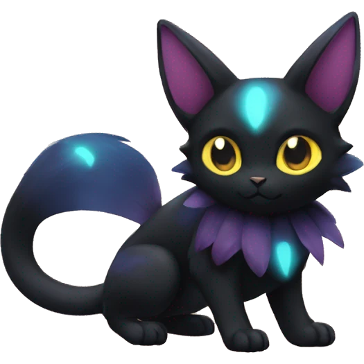 Black Nebula Umbreon-Litten-Noibat-cat full body emoji