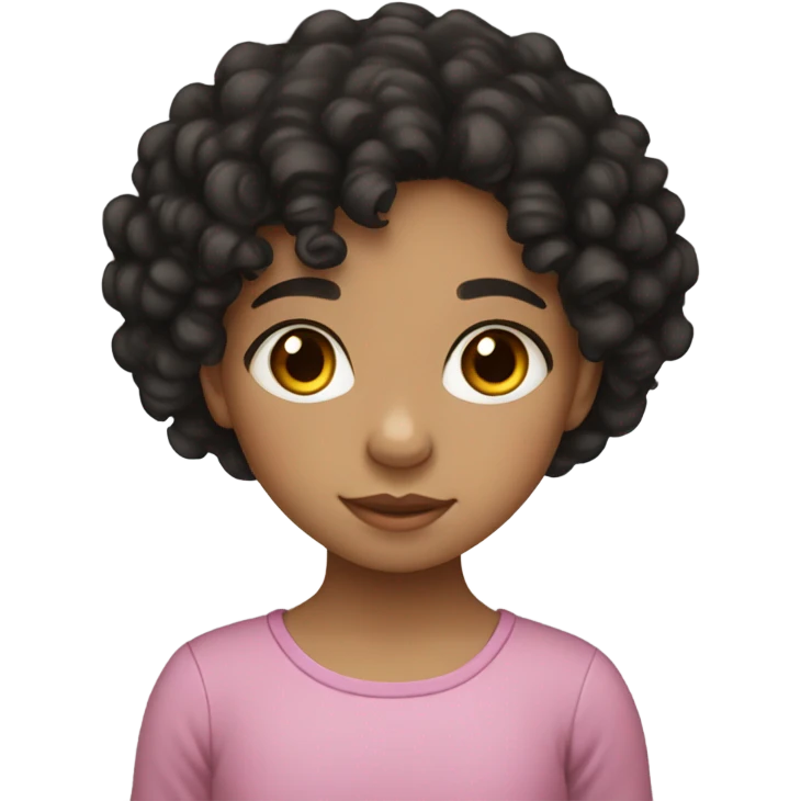 Spanish little girl, light skin with black curly hair emoji