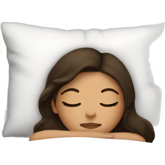 Brunette girl sleeping in the bed emoji