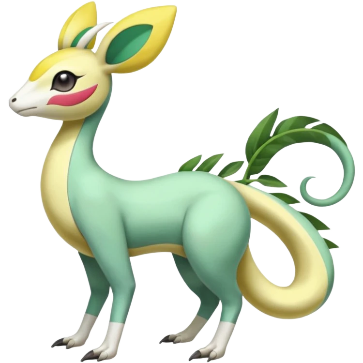 Tropical Exotic Meloetta-Leavanny-Gallade-Ampharos-Inteleon-Nidoqueen-Fakémon-Pokémon-hybrid-fusion-creature, full body emoji