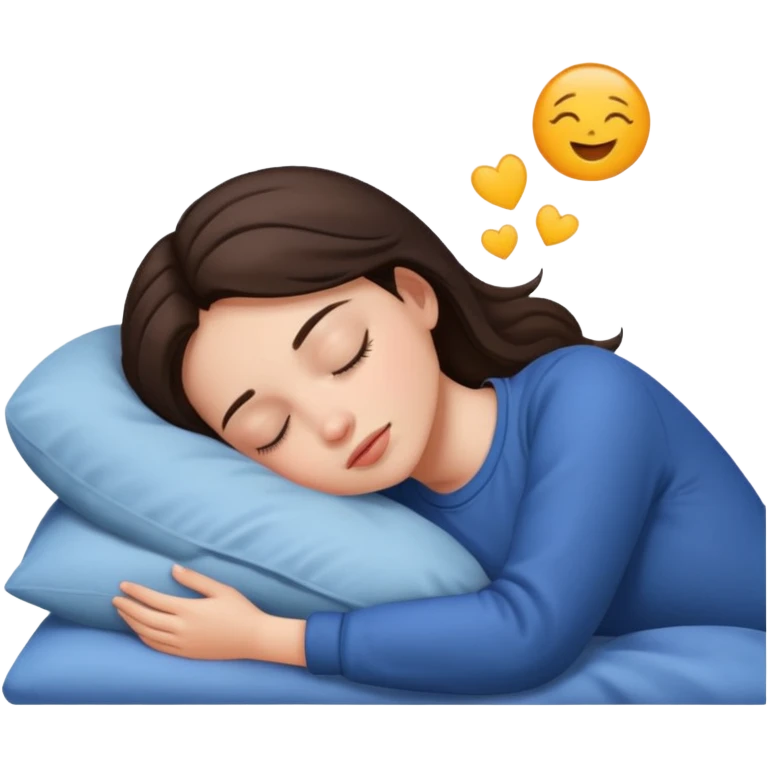Brunette girl sleeping emoji