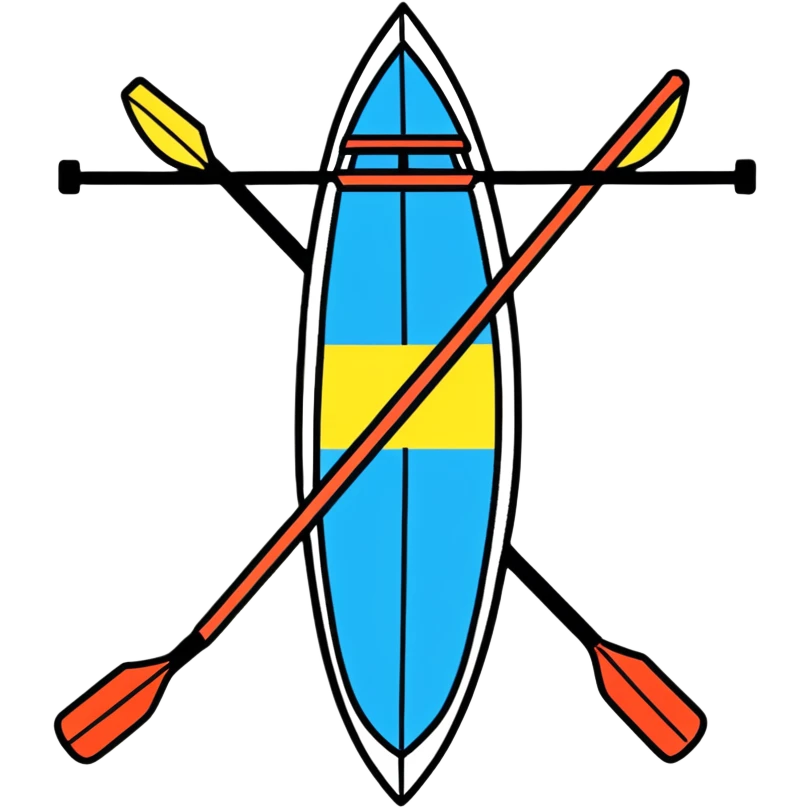 professional Olympic rowing boat, top view emoji
