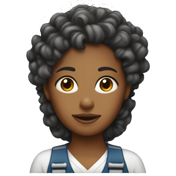 Curly girl worker emoji