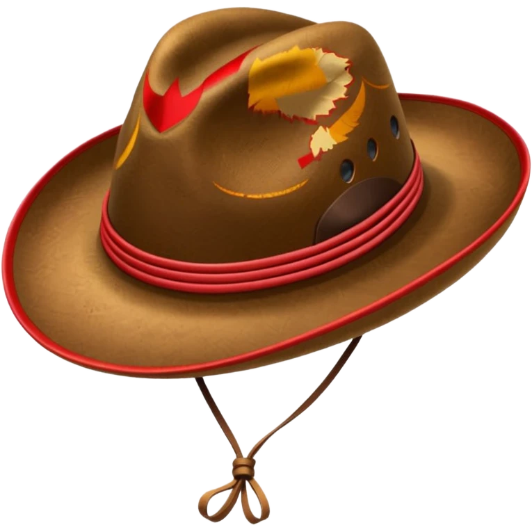 solo un sombrerito de explorador con detalles en rojo emoji