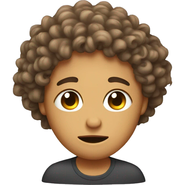 Kidney overworking with curly hair emoji