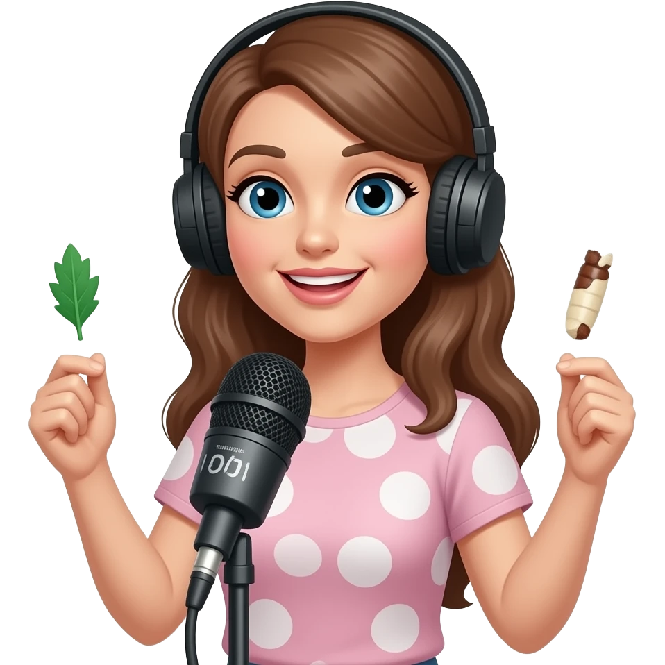 Podcasting and women and street drugs emoji