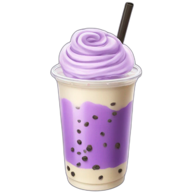 Purple milk tea with boba emoji