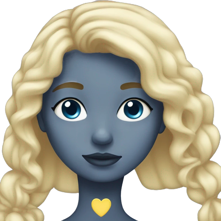 Girl blond eyes blues with heart  emoji