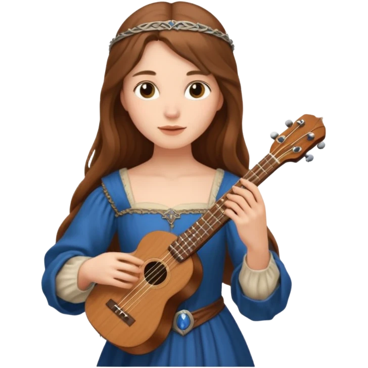 medieval female poet with ukulele emoji