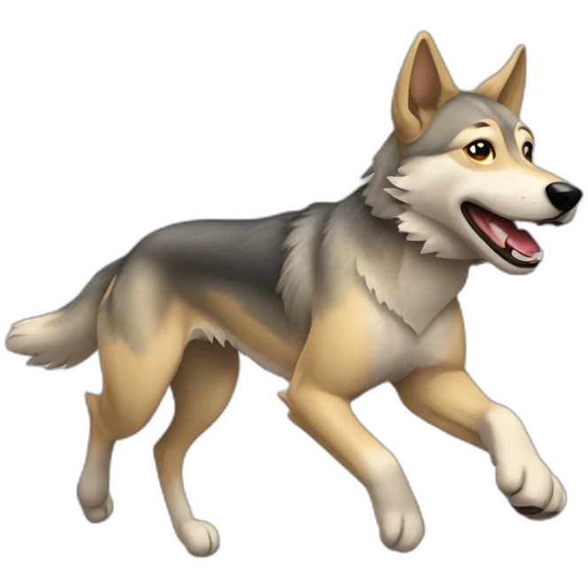 Czechoslovakian wolfdog running   emoji