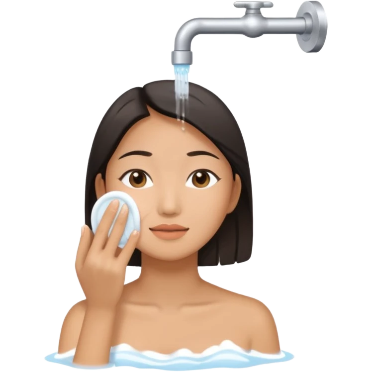Asian Woman Washes Face emoji