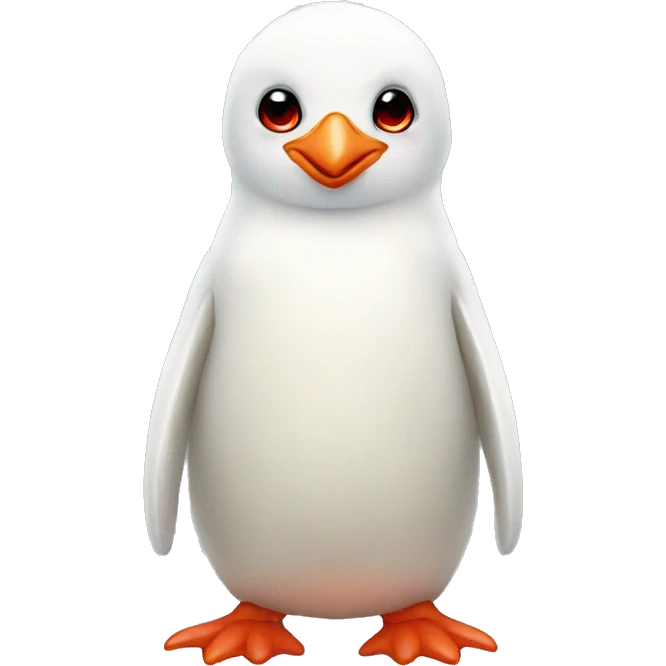 albino penguin with red eyes, full body emoji