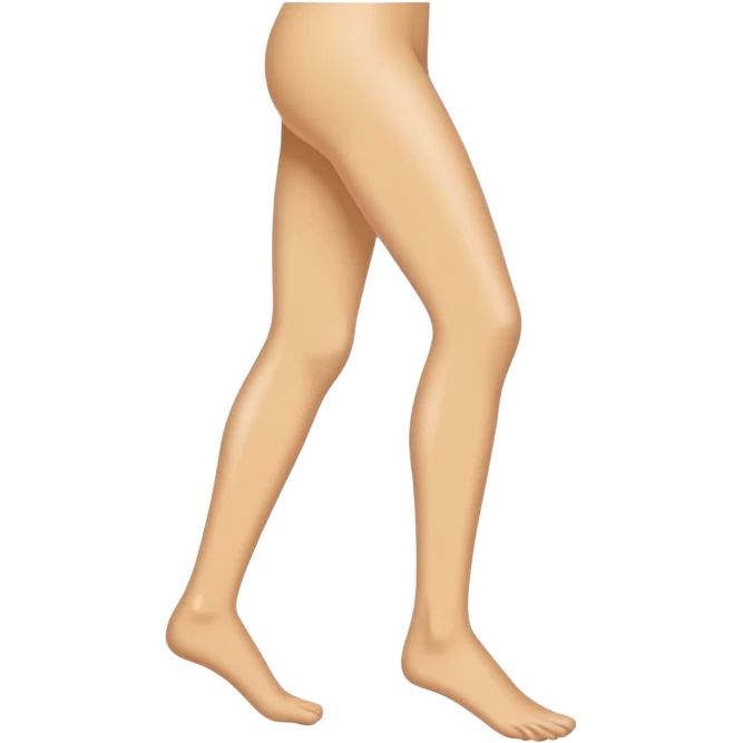 Emoji-style illustration of a single human leg, isolated from the body. Smooth, clean vector style, bright flat colors, bold outlines, minimal shading, rounded shapes, high-resolution emoji aesthetic. emoji
