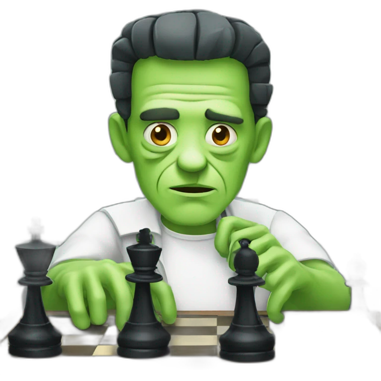 Frankenstein playing chess emoji