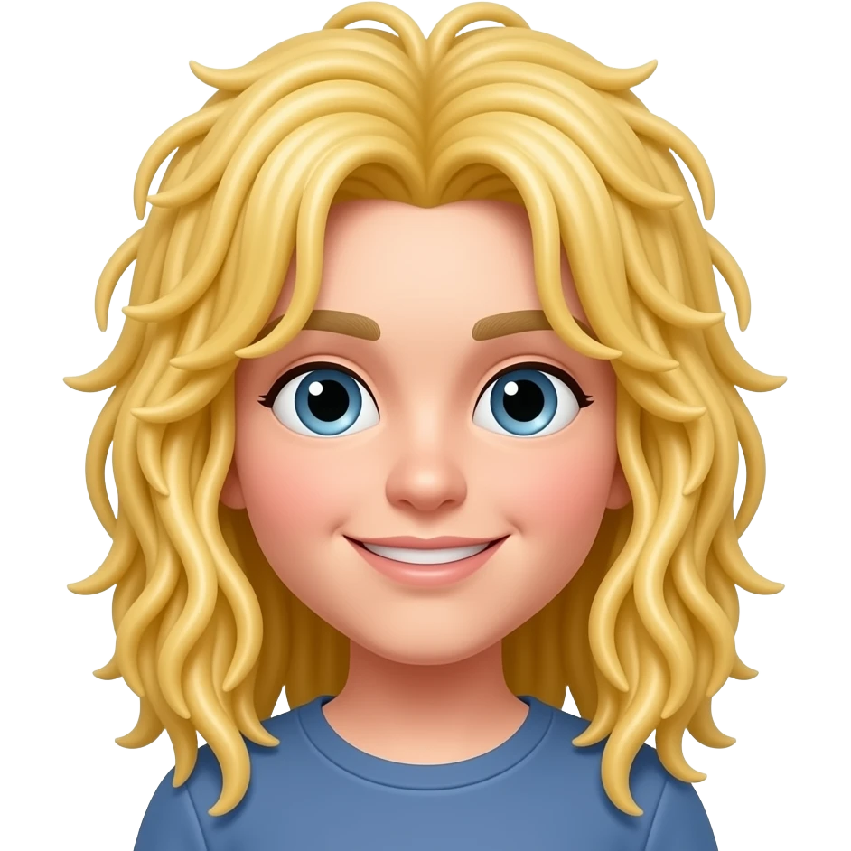 Emoji with spaghetti hair emoji